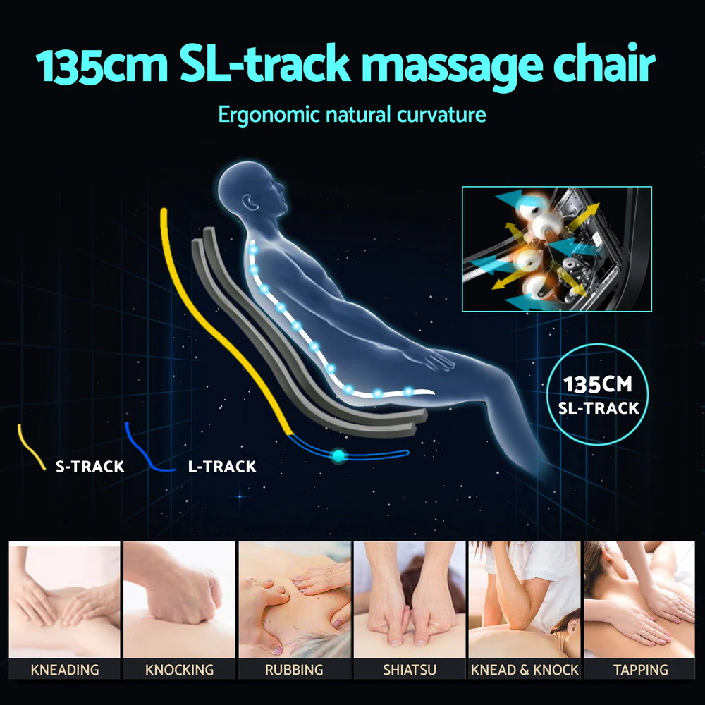 Livemor 4D Massage Chair Electric Recliner Double Core Mechanism Massager ROWA White - Image 6