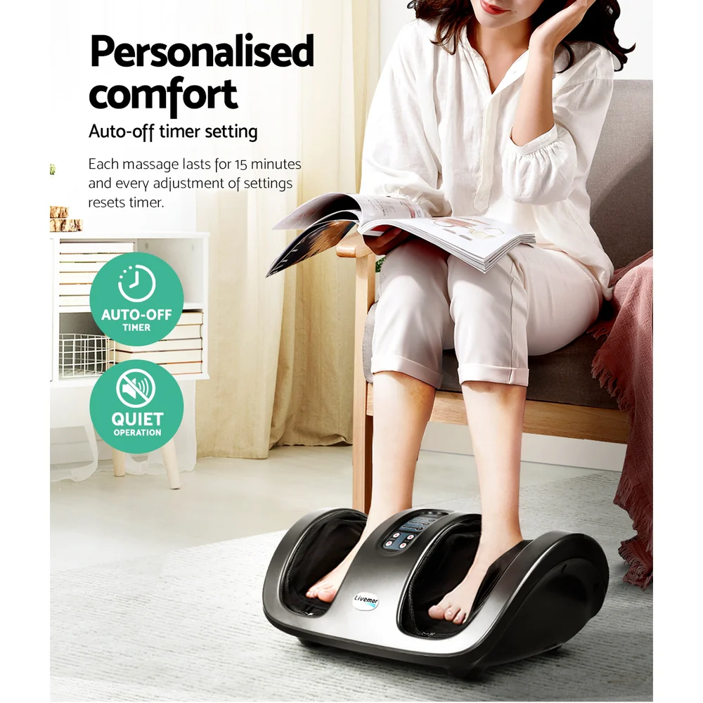 Livemor Foot Massager Shiatsu Massagers Electric Roller Kneading Calf Leg Grey - Image 6