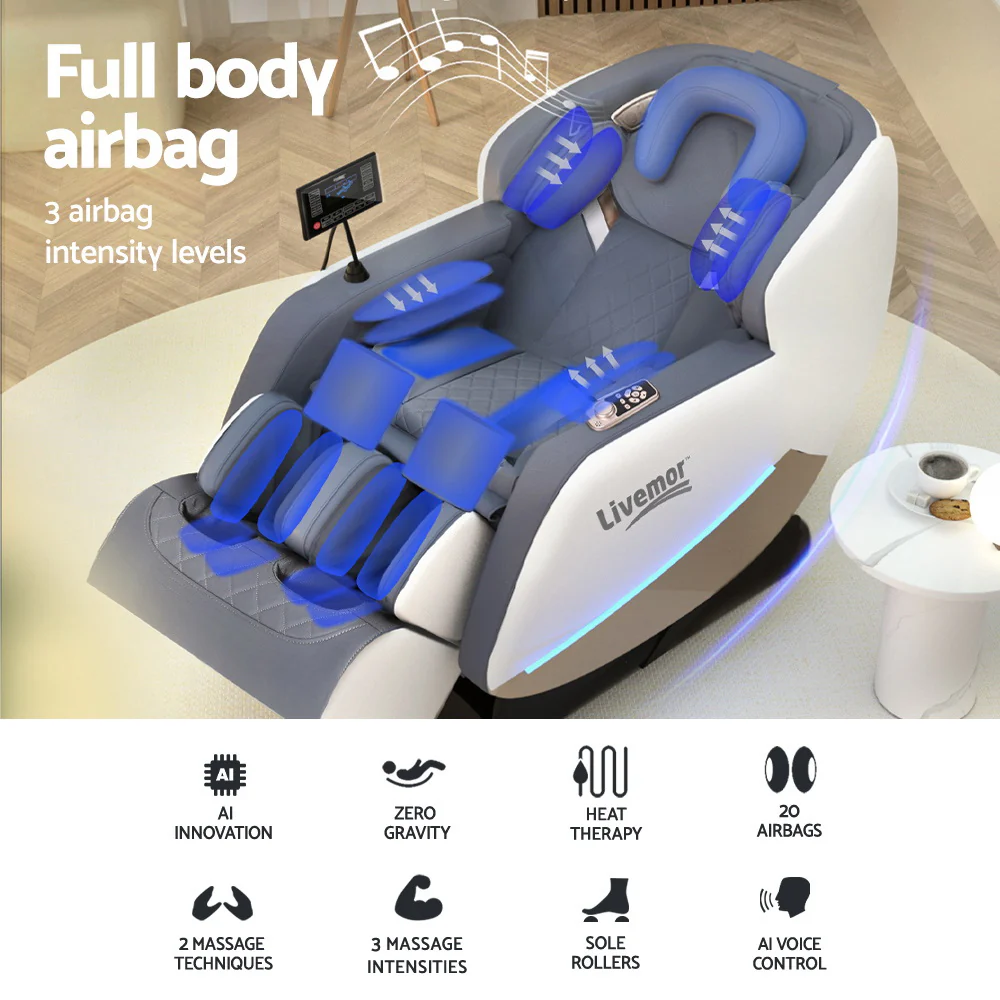 Livemor Massage Chair Electric Recliner Home Massager Beryl - Image 4