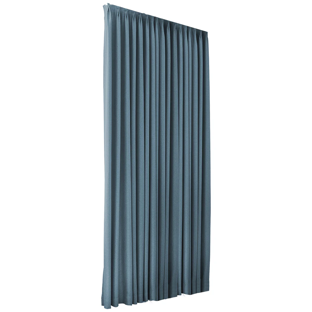 Marlow 2XBlockout Curtains Chenille 180x250 Blue CD1016-180x250-DG