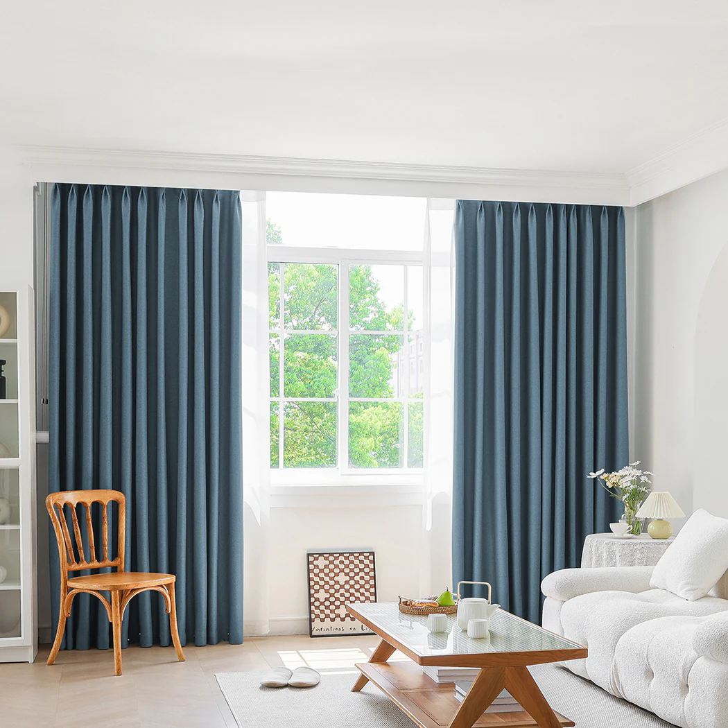 Marlow 2XBlockout Curtains Chenille 180x250 Blue CD1016-180x250-DG - Image 7