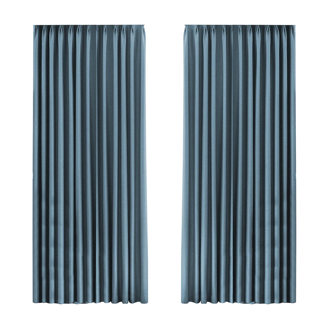 Marlow 2XBlockout Curtains Chenille 180x250 Blue CD1016-180x250-DG - Image 8