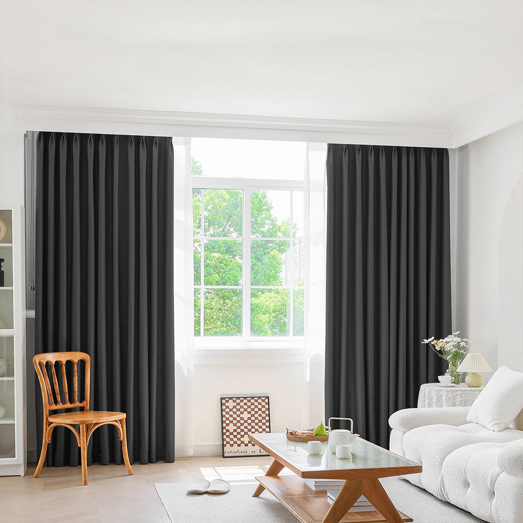 Marlow 2XBlockout Curtains Chenille 240x250 Grey - Image 7