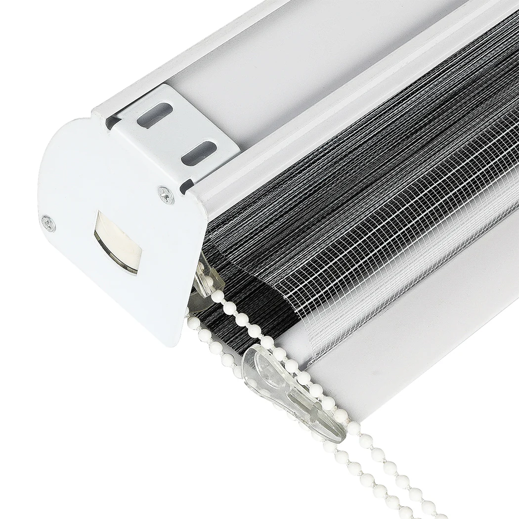 Marlow Blackout Zebra Roller Blind Curtains 180x210 Grey - Image 5
