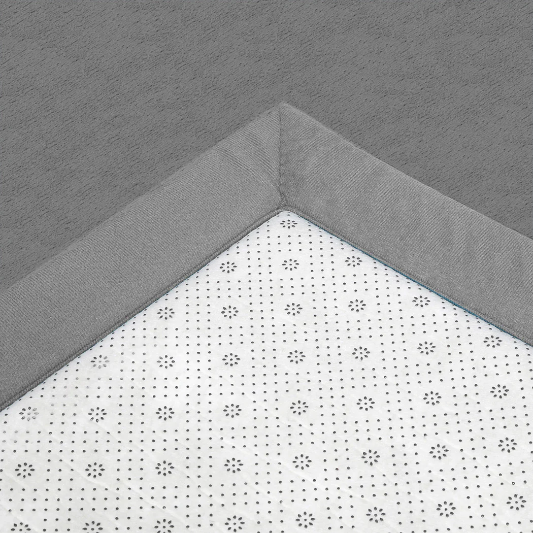 Marlow Coral Velvet Area Rugs Large Mat 150x200cm Grey - Image 3