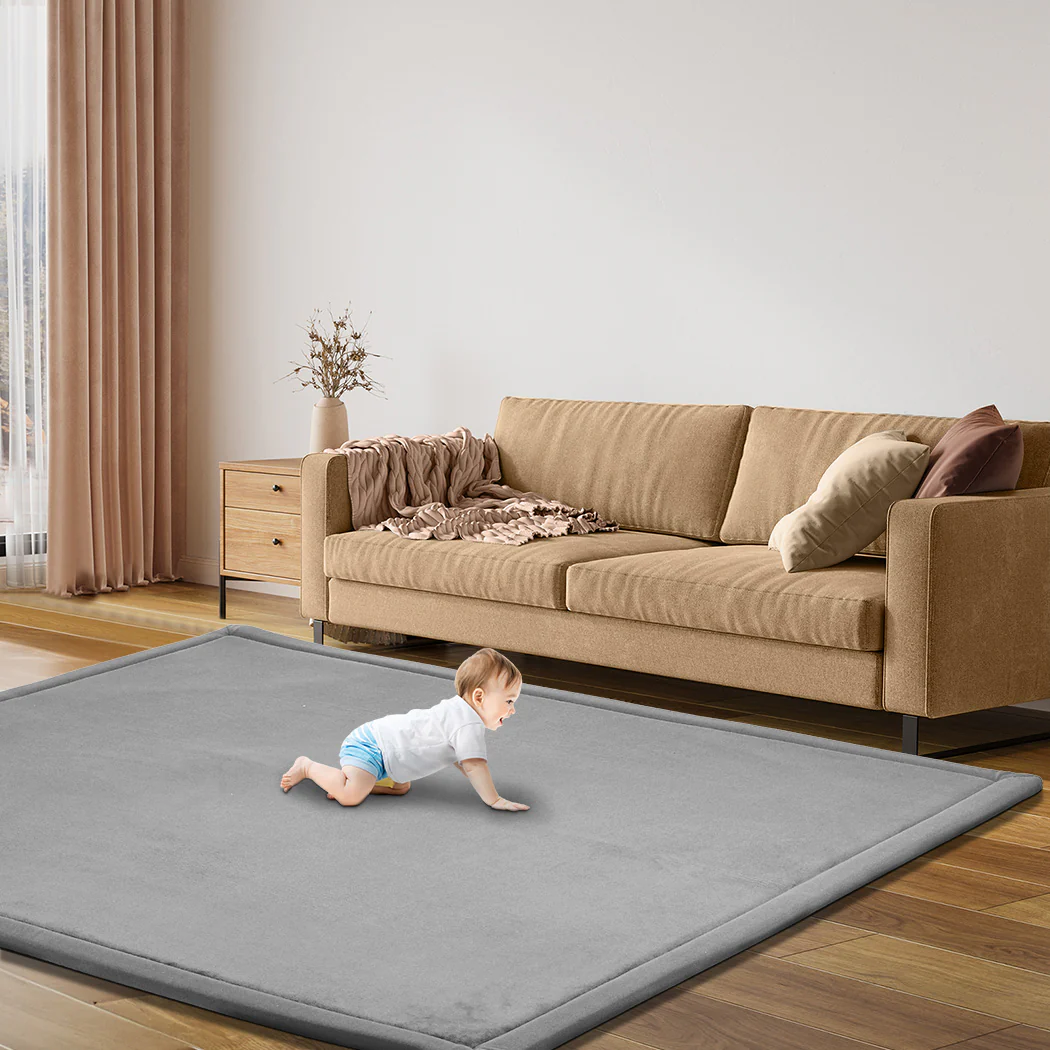 Marlow Coral Velvet Area Rugs Large Mat 150x200cm Grey - Image 6