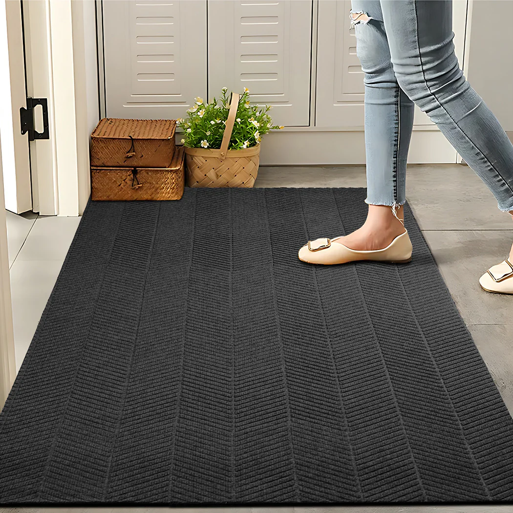 Marlow Extra Large Floor Rug Non Slip 90cm x 305cm Grey - Image 7