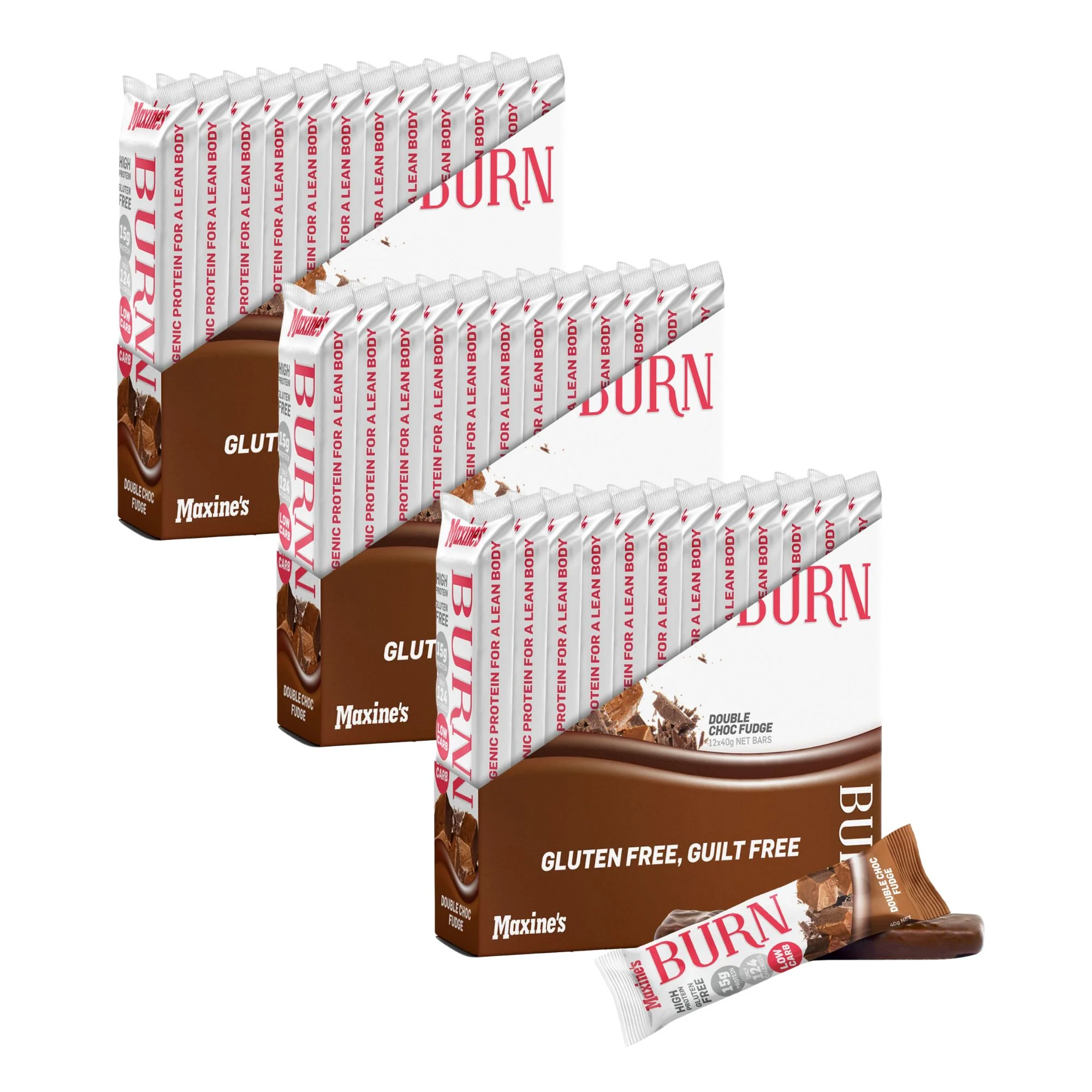 Maxines Burn Double Choc Fudge Bar 12x40g x3 - Image 3