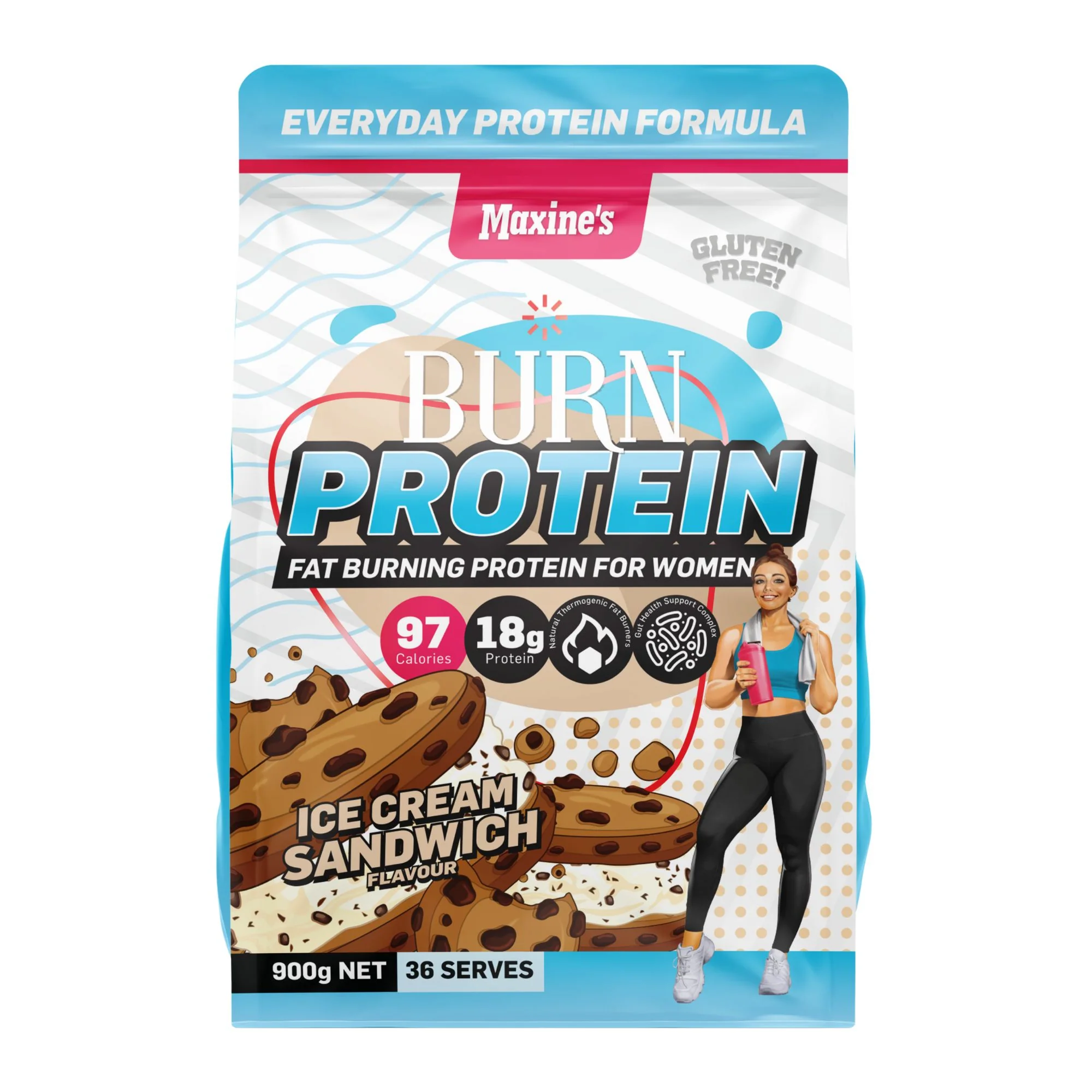 Maxines Burn Protein Ice Cream Sandwich 900g - Image 2