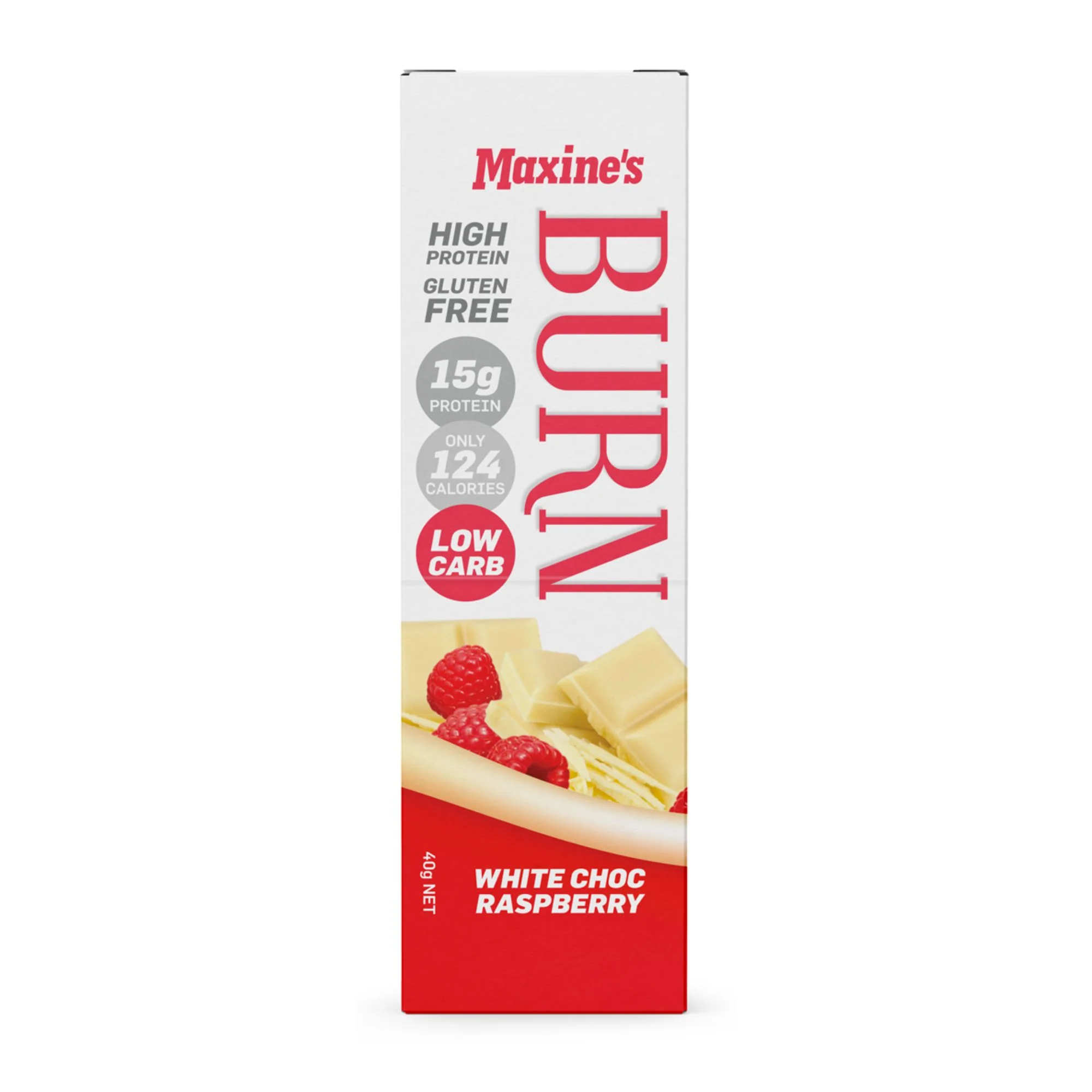 Maxines Burn White Choc Raspberry Bar 12x40g x3 - Image 2