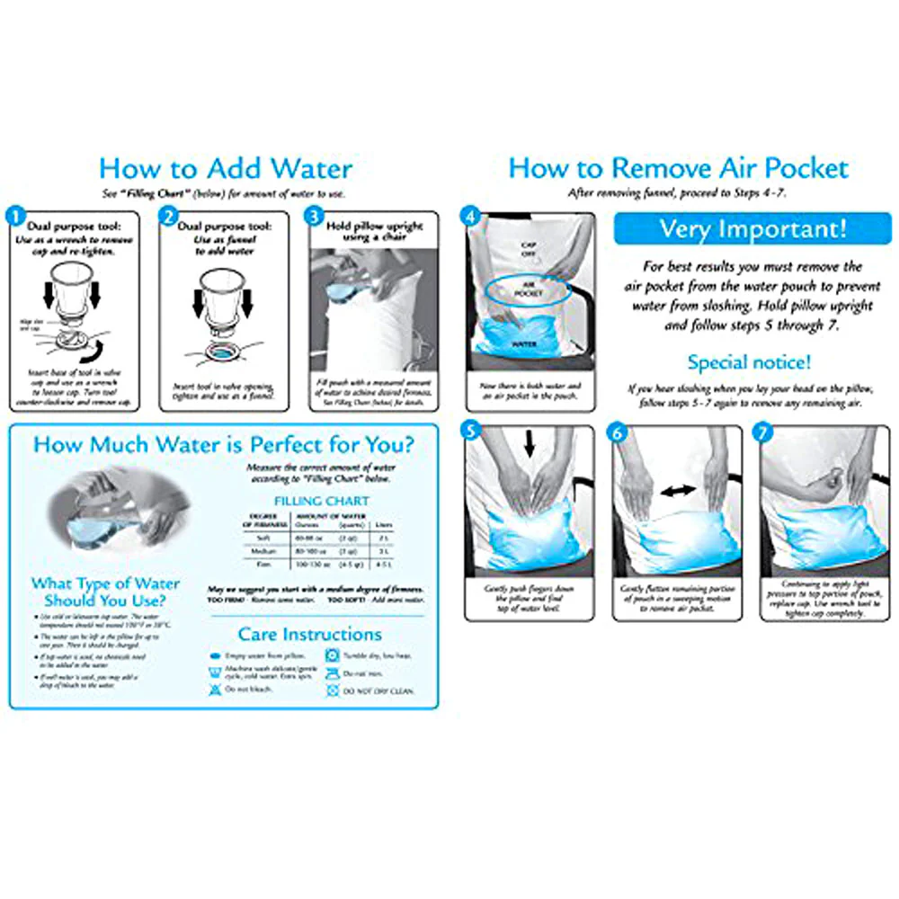 Mediflow Adjustable Waterbase Water Neck Pain Reduction Standard Pillow 51 x 71 cm - Image 4