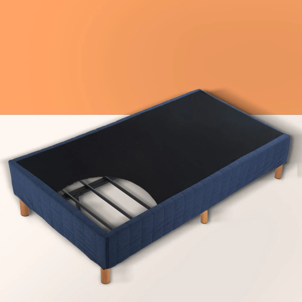 Metal Bed Frame Mattress Foundation Blue – Queen - Image 7