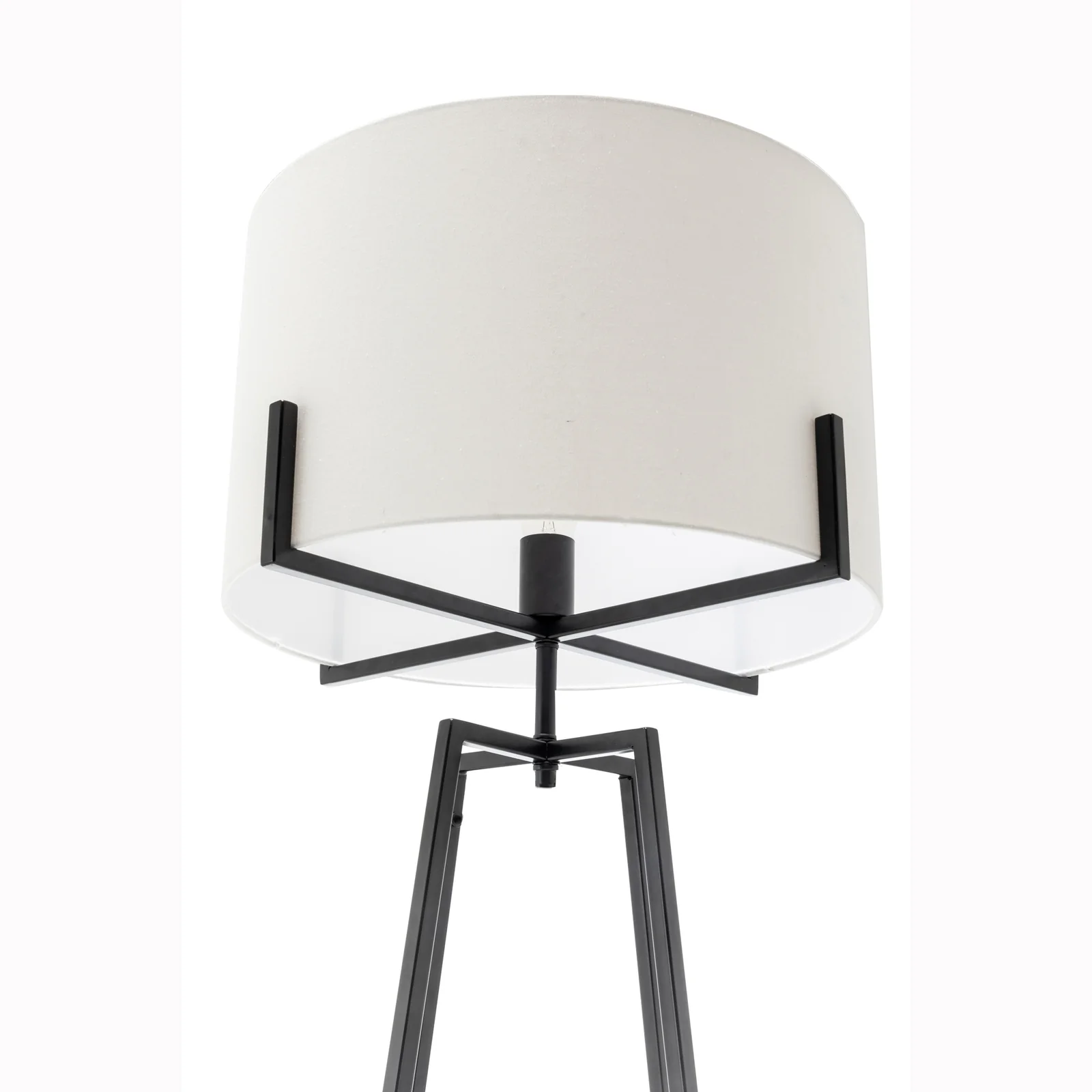 Modern Dimmable Floor Lamp + Table Desk Lamp w/ Linen Shade Scandi - Matte Black - Image 5