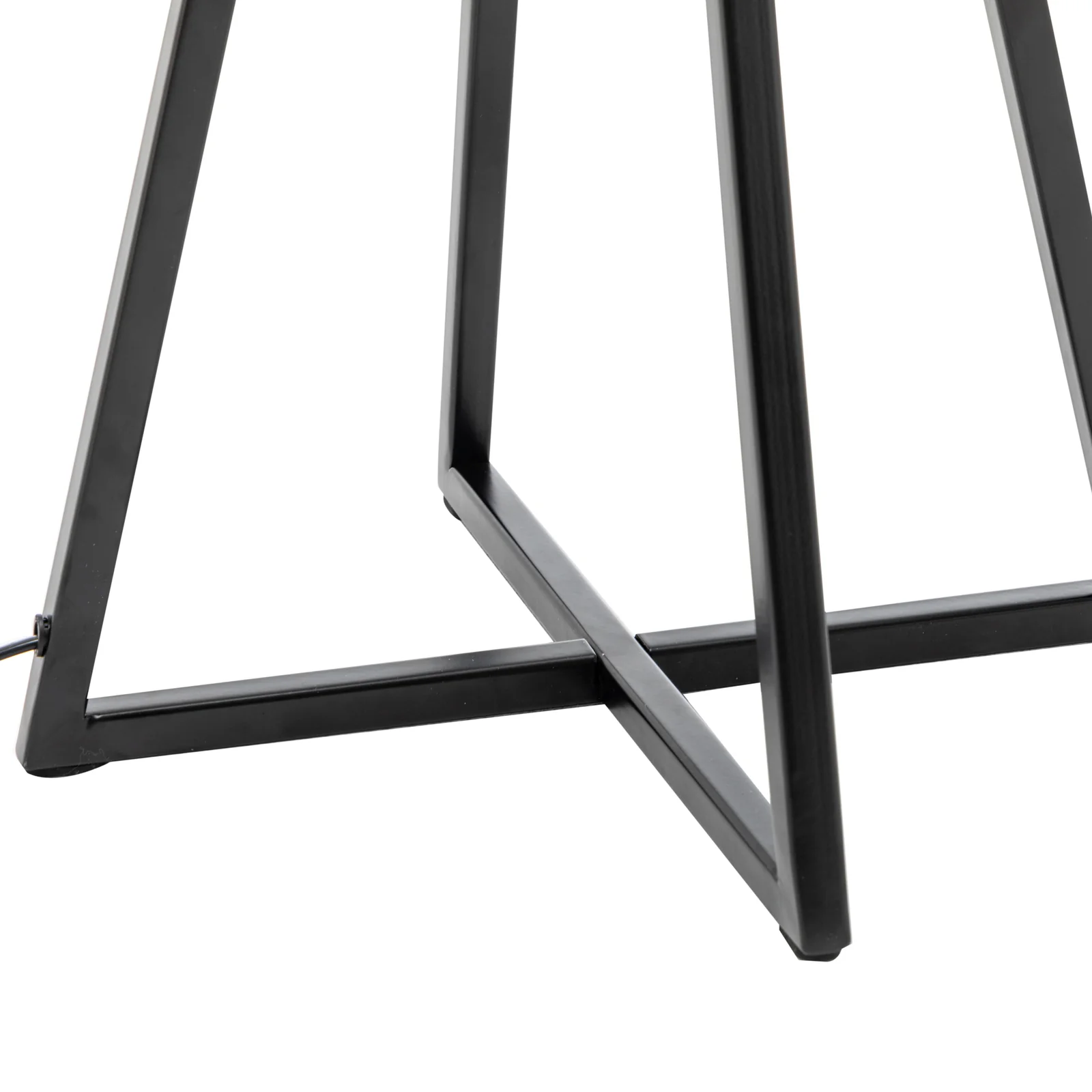 Modern Scandi Metal Dimmable Table Desk Lamp Light w/ Linen Shade - Matte Black - Image 7
