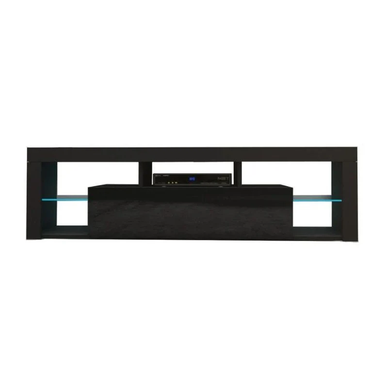 Modern TV Cabinet Living Room Furniture 200cm Black - Image 3
