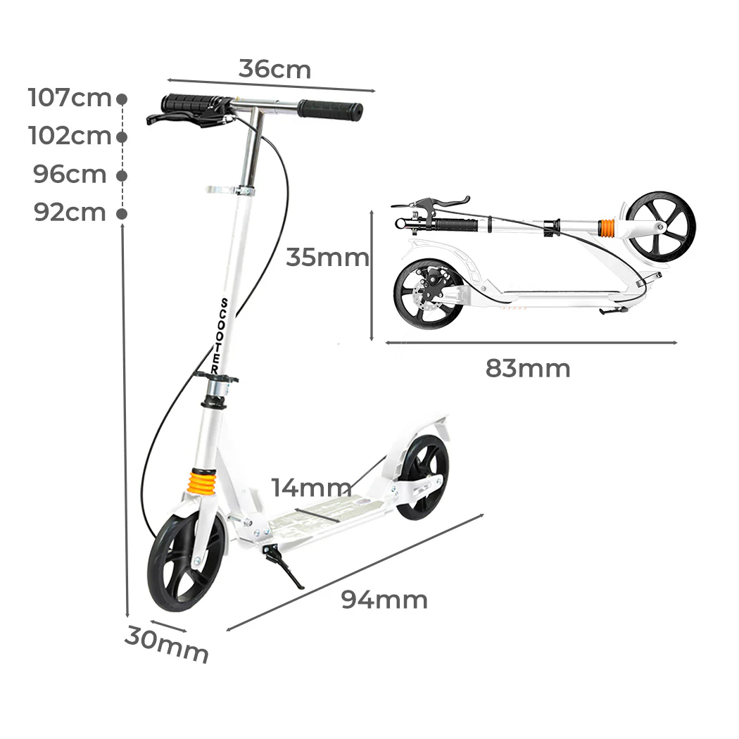 MONVELO Adult Commuter Foldable Scooter White - Image 2