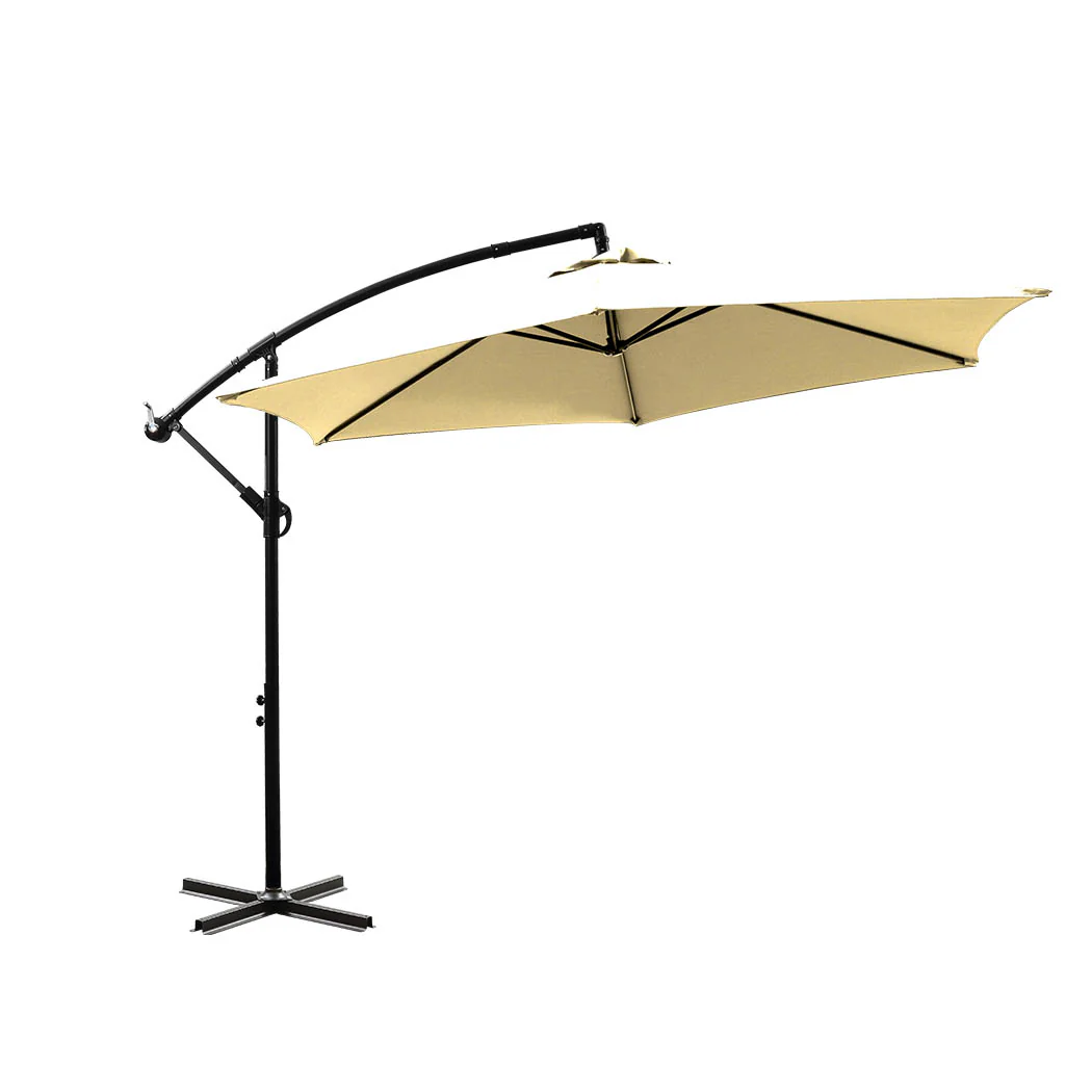 Mountview 3M Outdoor Umbrella Cantilever Beige Without Base - Image 8