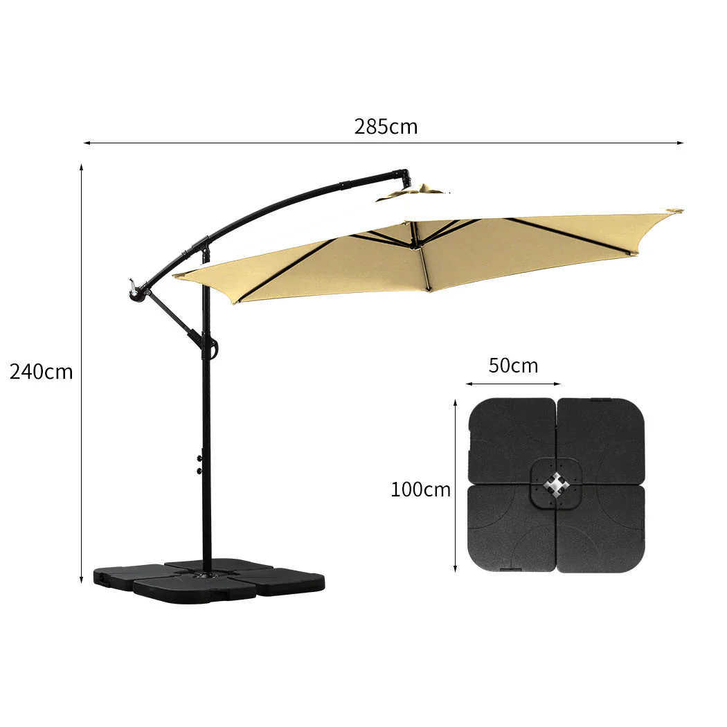 Mountview 3M Outdoor Umbrella Cantilever Grey - Image 2