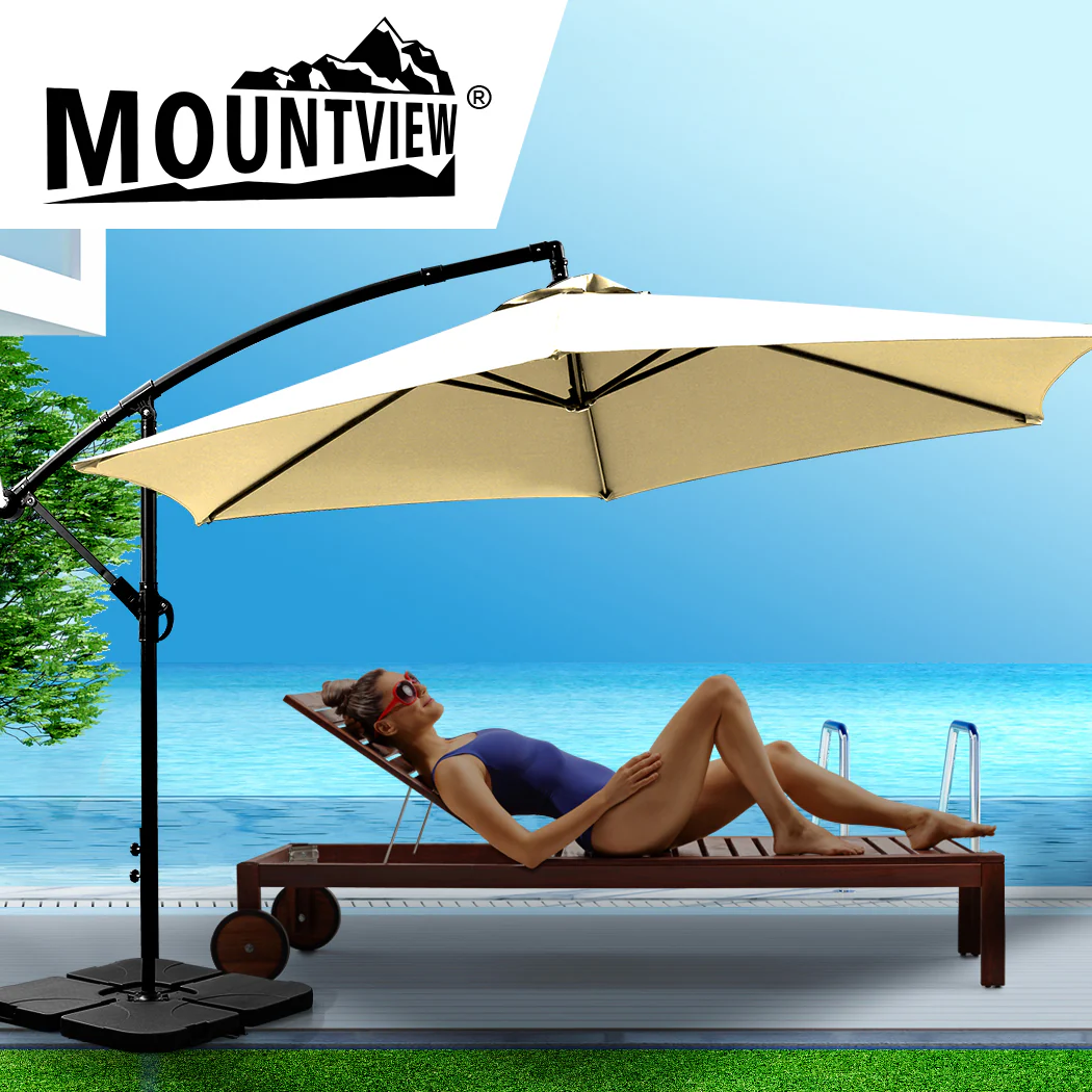 Mountview 3M Outdoor Umbrella Cantilever Grey - Image 6