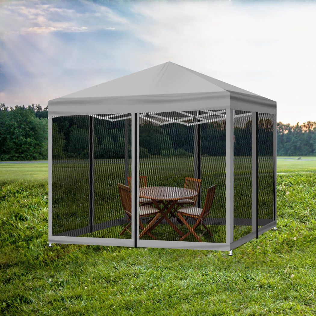 Mountview Gazebo 3x3m Pop Up Marquee Grey - Image 7