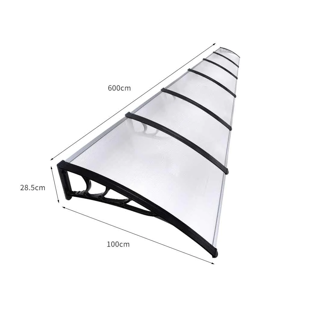 Mountview Window Door Awning Outdoor 1M X 6M Transparent 1x6M - Image 2