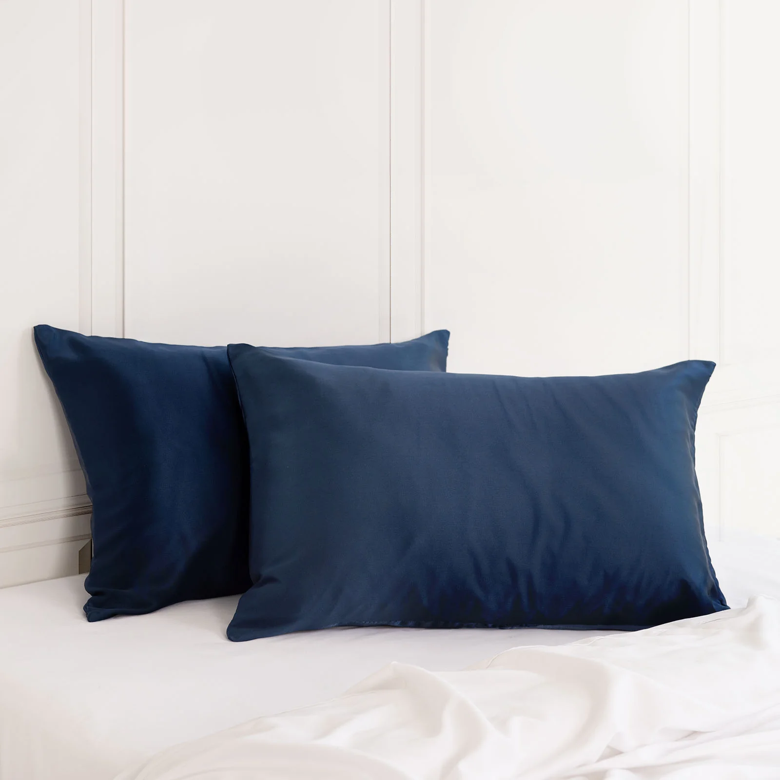 MULBERRY SILK PILLOW CASE TWIN PACK - SIZE: 51X76CM - NAVY - Image 4