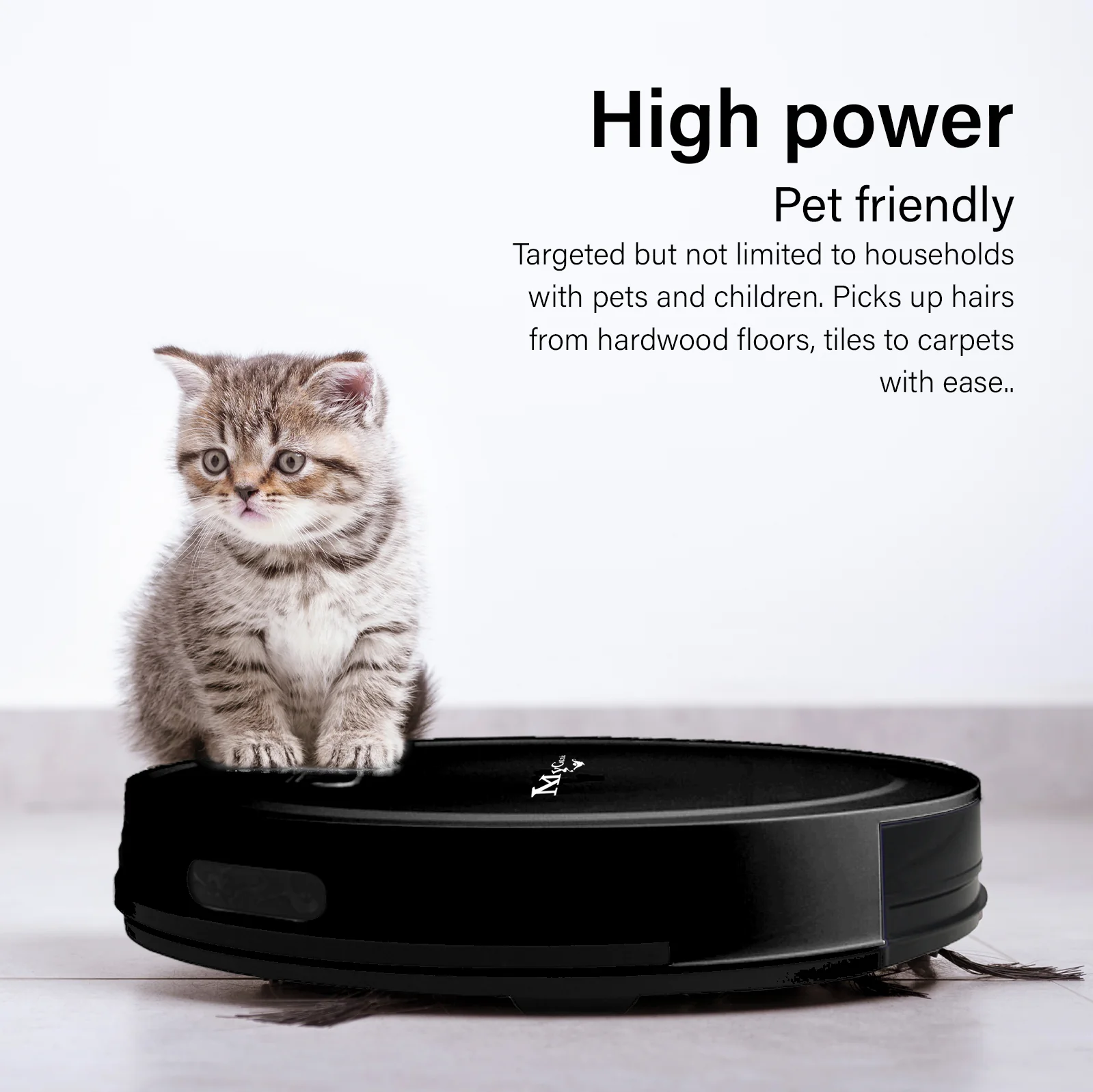 MyGenie Smart Robotic Vacuum Cleaner - Black - Image 3