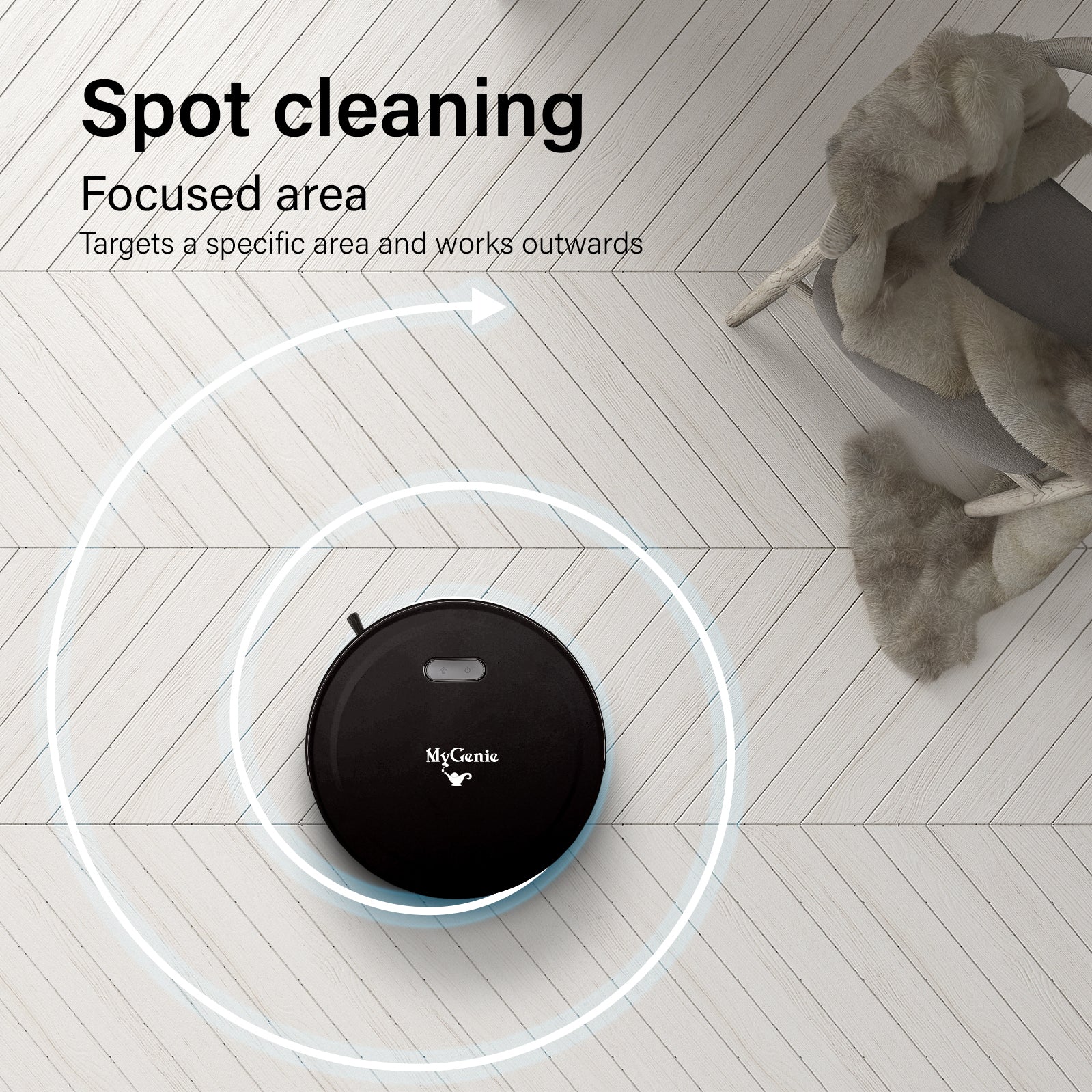 MyGenie Smart Robotic Vacuum Cleaner - Black - Image 5