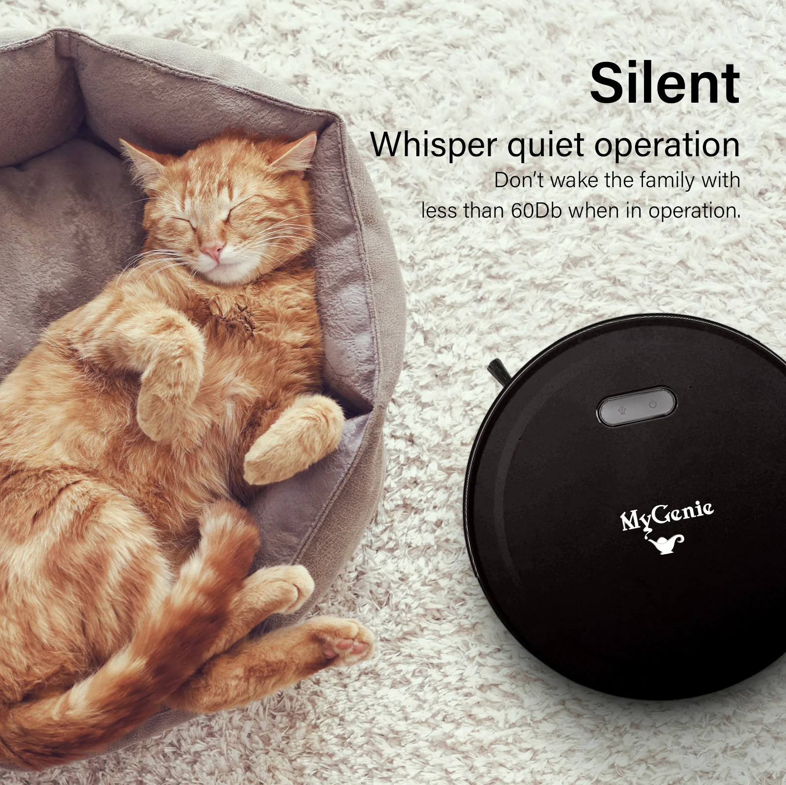 MyGenie Smart Robotic Vacuum Cleaner - Black - Image 7