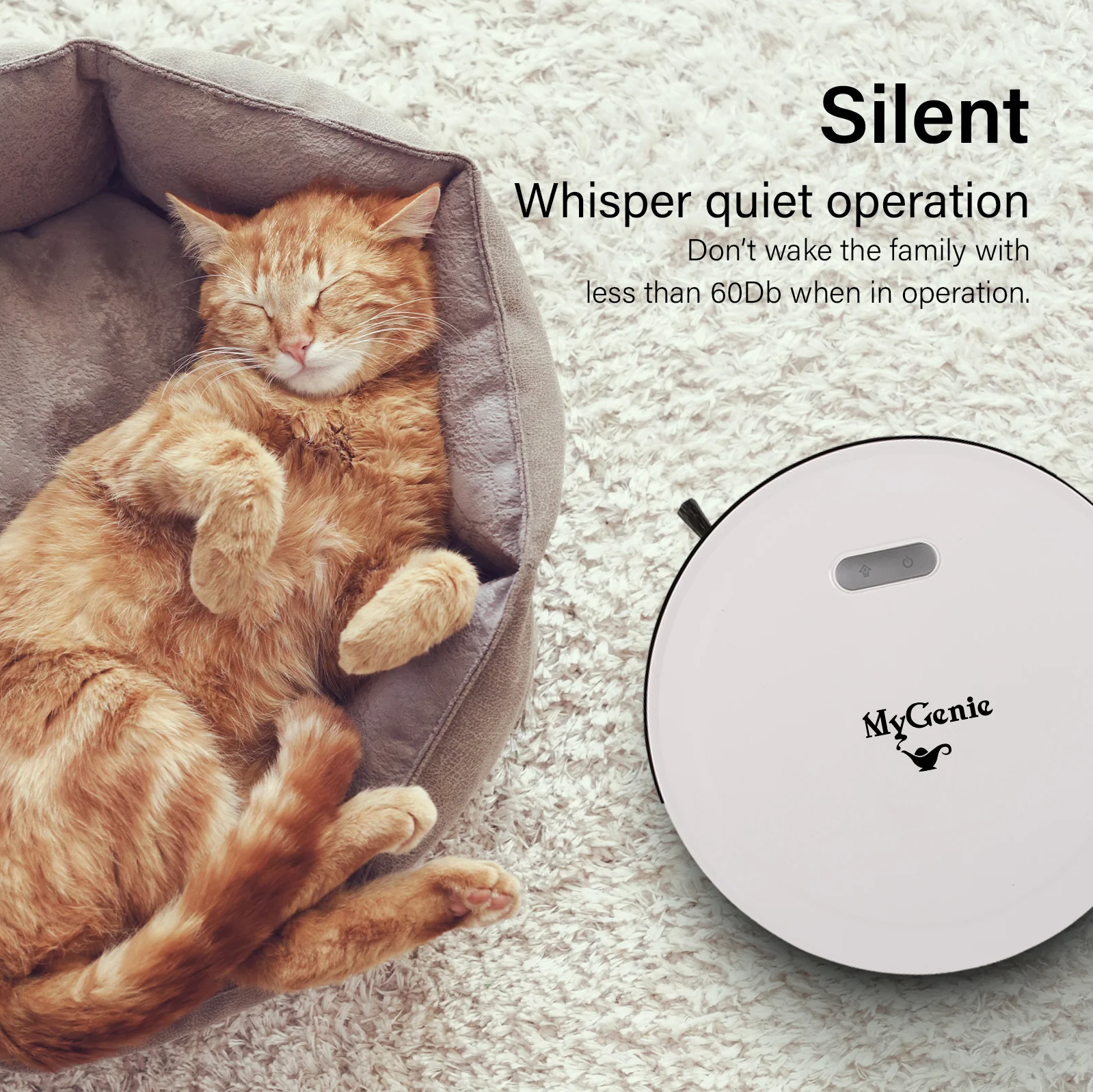 MyGenie Smart Robotic Vacuum Cleaner - White - Image 3