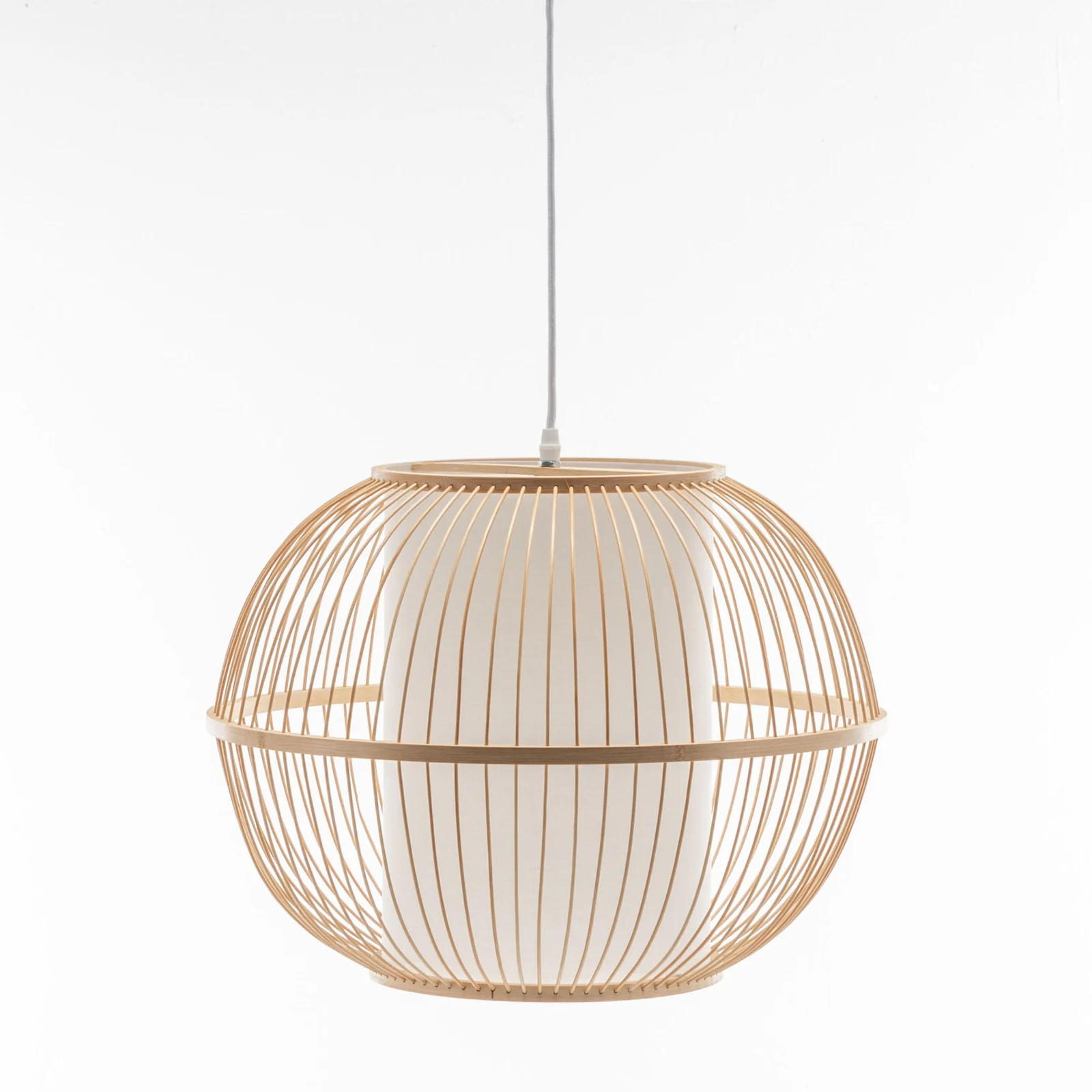 Natural Woven Bamboo Sphere Pendant Lamp Hanging Light Bell Shade Boho Tropical - Image 5