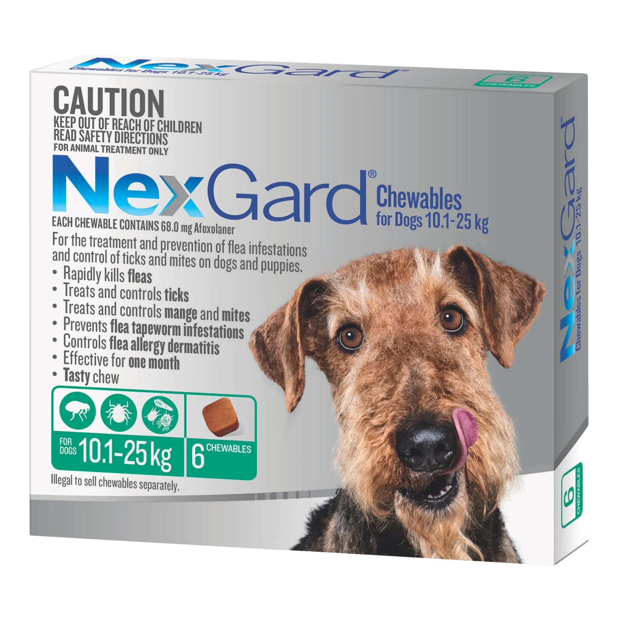 Nexgard Large Dogs 10.1-25Kg Green 6pk - Image 2