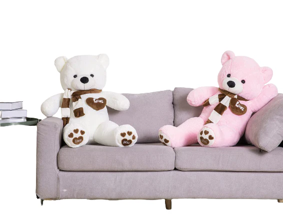 NNECN Huge 100cm Giant Pink Teddy Bear Soft Plush Cotton Scarf Bear Toy Doll Stuffed - Image 2