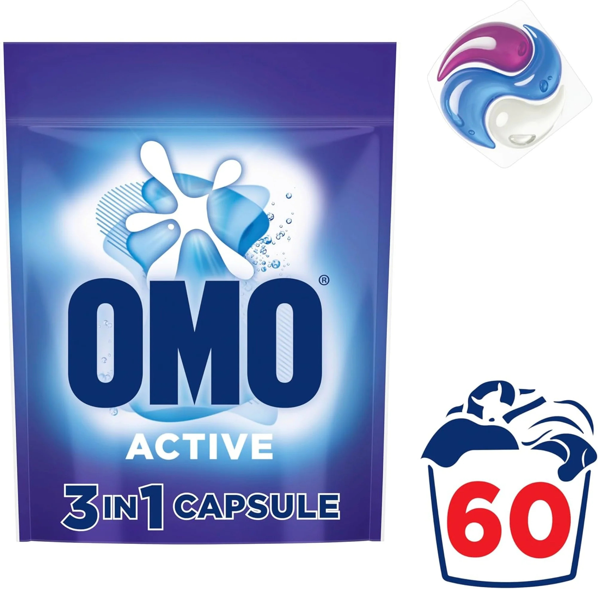 Omo 3 in 1 Active x 180 Laundry Capsules - Image 2