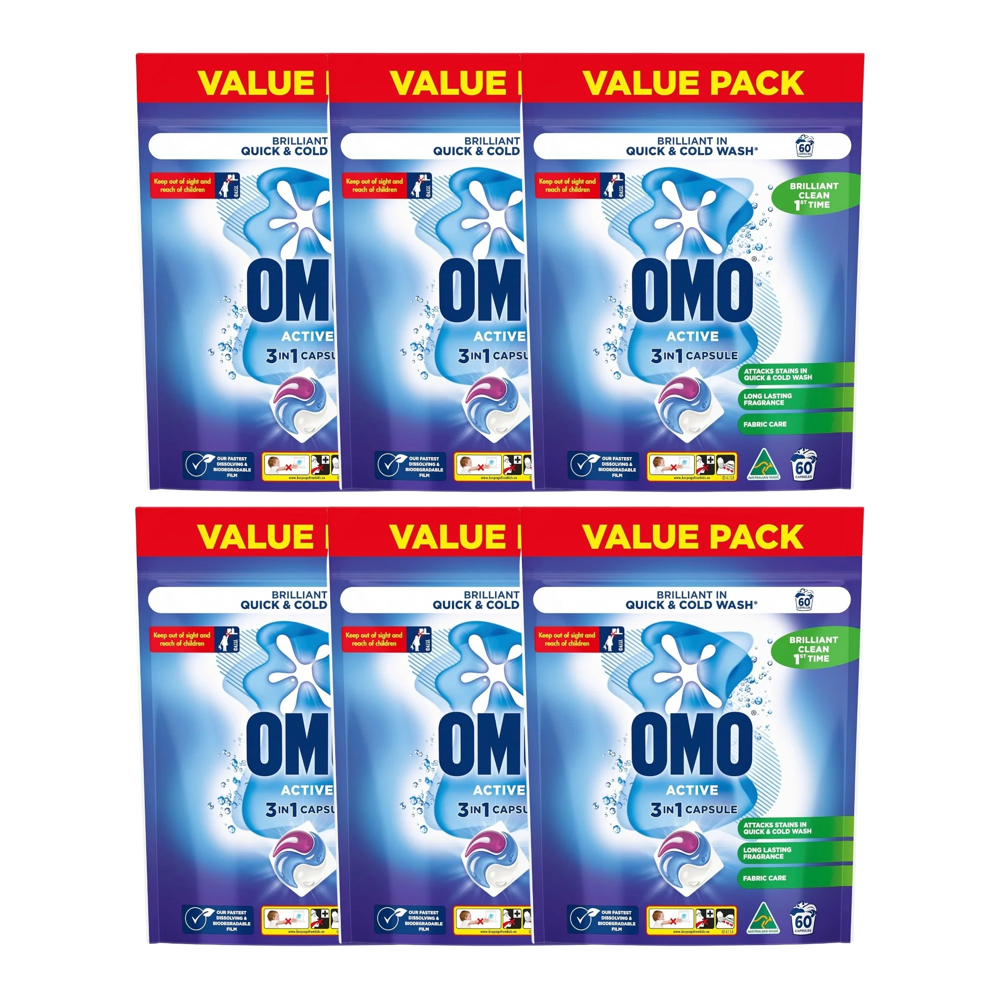 Omo 3 in 1 Active x 360 Laundry Capsules - Image 5