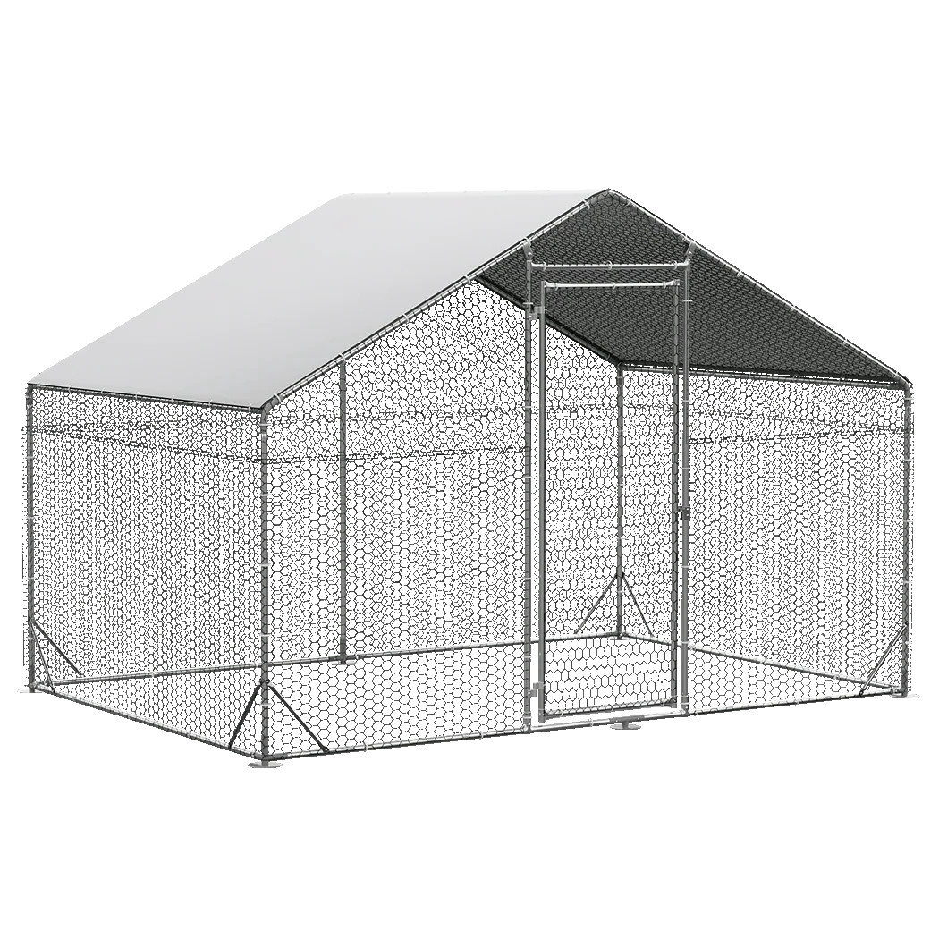 Pawz 200x300x194cm Large Metal Walk-in Chicken Coop Cage - Image 8
