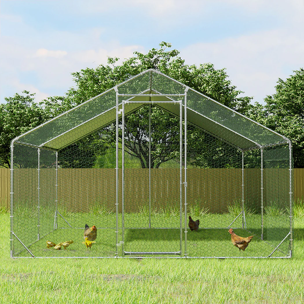 Pawz 400x300x194cm Large Metal Walk-in Chicken Coop Cage - Image 6