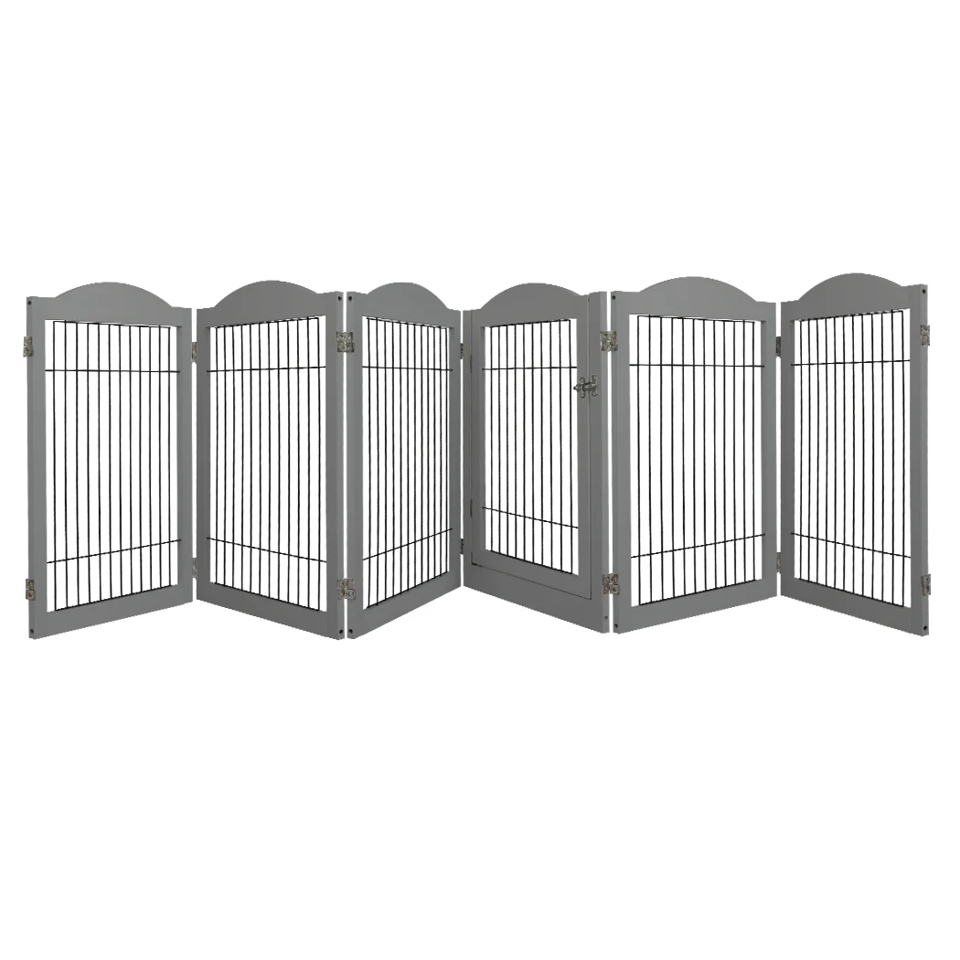PaWz 6 Panels Pet Dog Playpen Puppy Grey - Image 8