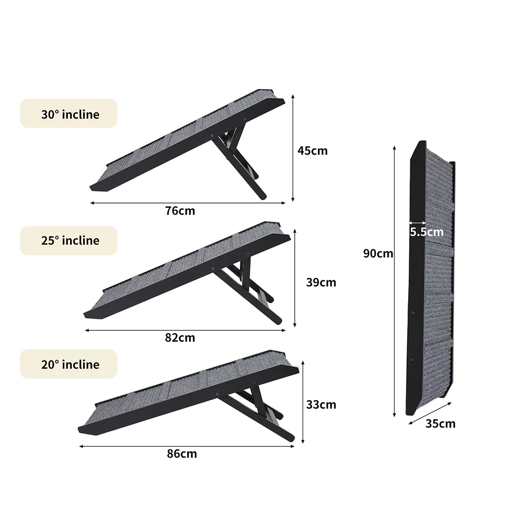 PaWz Adjustable Dog Ramp Height Stair Black - Image 2