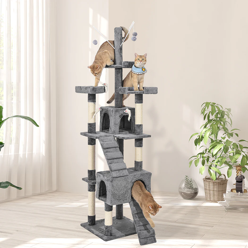 PaWz Cat Tree Scratching Post Scratcher Grey - Image 6