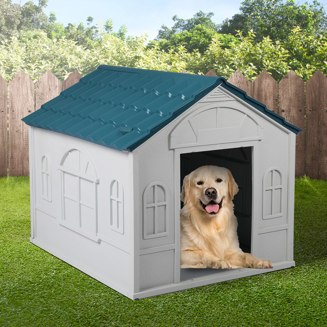 PaWz Dog Kennel Outdoor Indoor Pet Plastic L Blue - Image 7