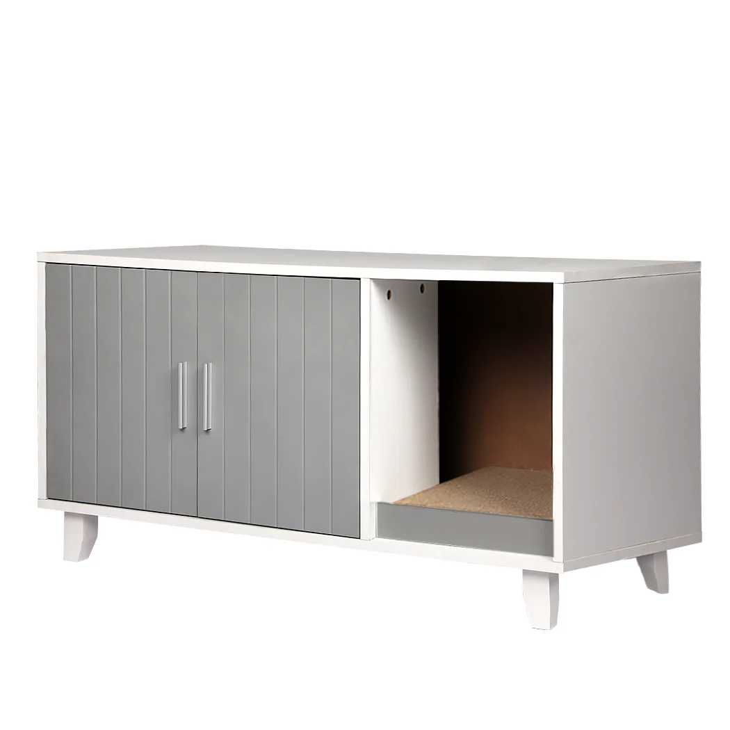 PaWz Enclosed Cat Litter Cabinet Box Grey - Image 8
