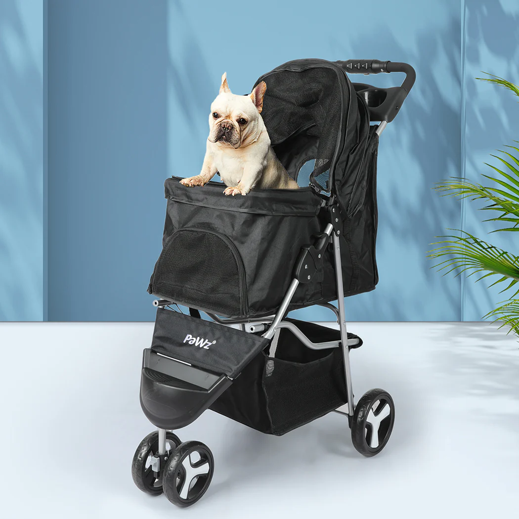 PaWz Large Pet Stroller Dog Cat Carrier Black - Image 7