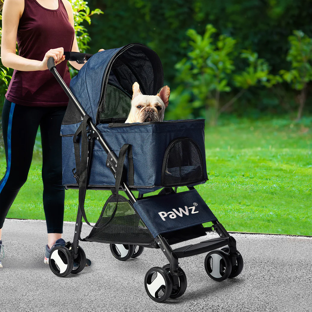PaWz Large Pet Stroller Dog Cat Carrier Blue - Image 6