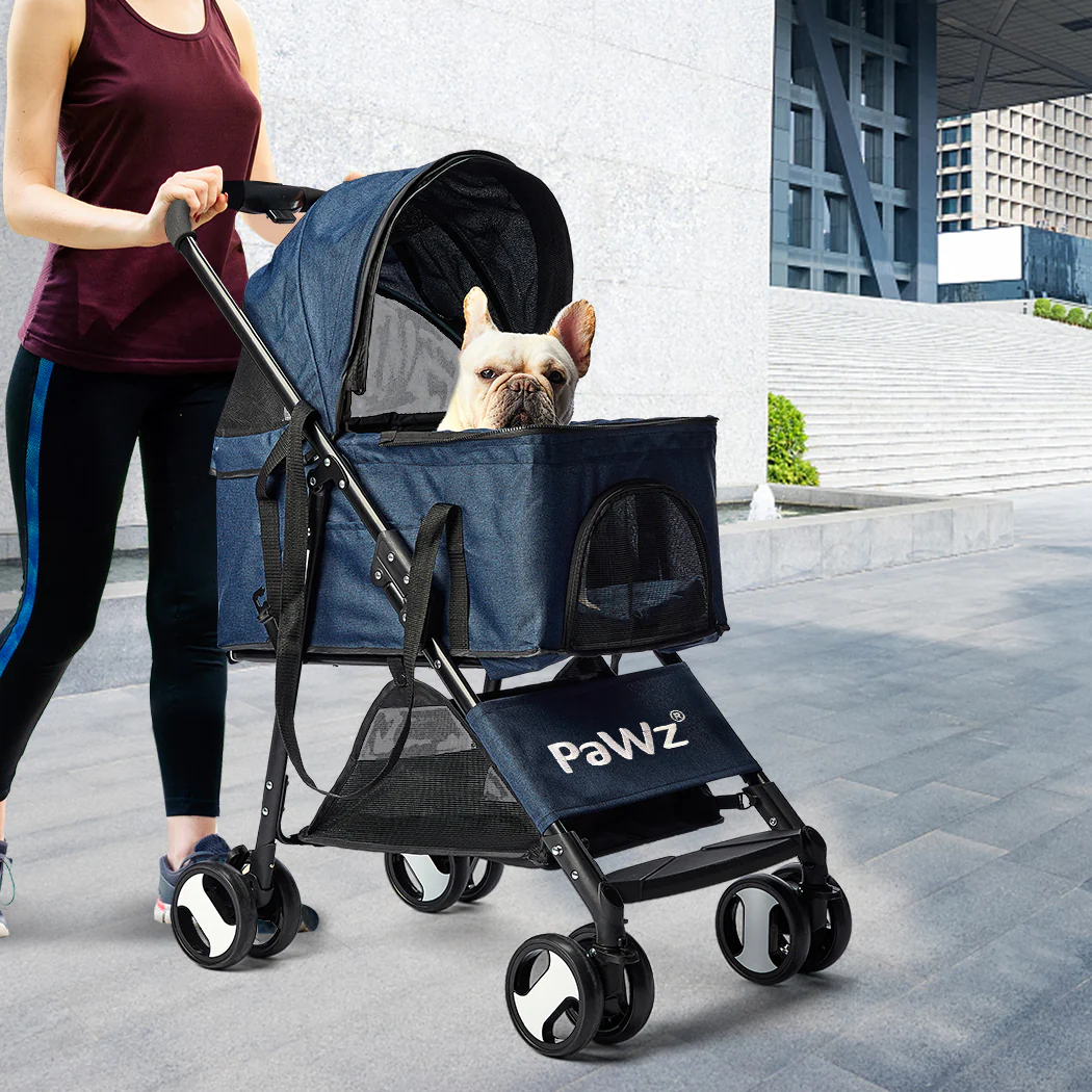 PaWz Large Pet Stroller Dog Cat Carrier Blue - Image 7