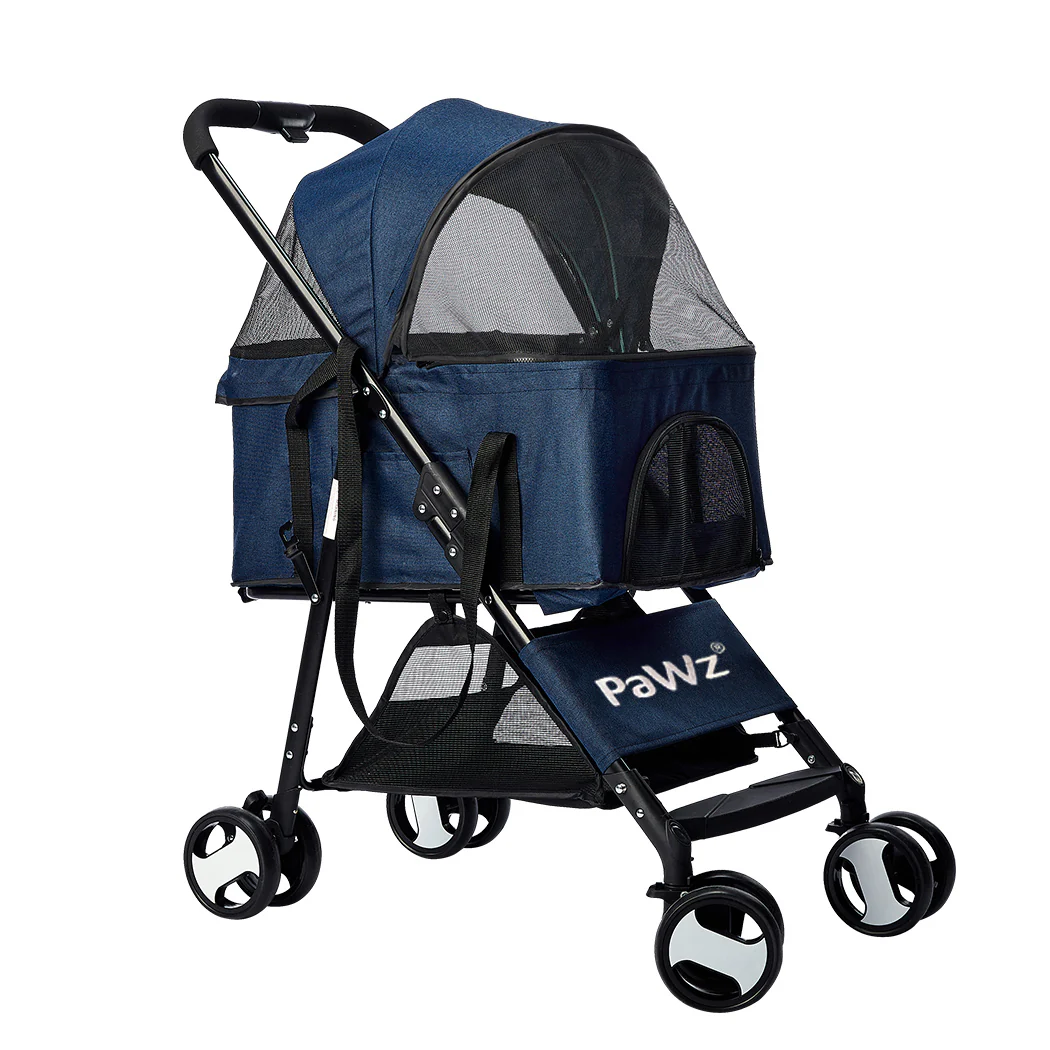 PaWz Large Pet Stroller Dog Cat Carrier Blue - Image 8