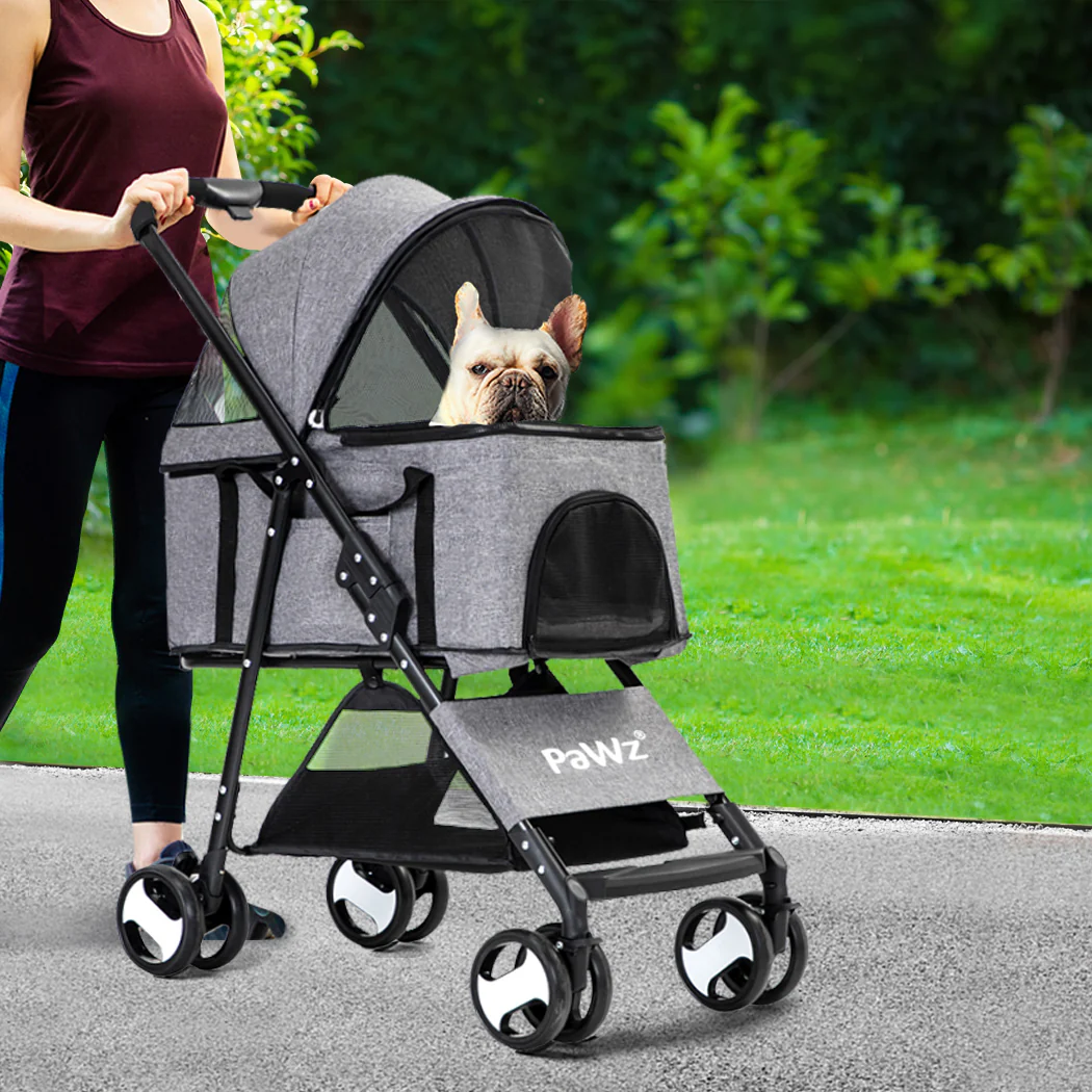 PaWz Large Pet Stroller Dog Cat Travel Grey - Image 6