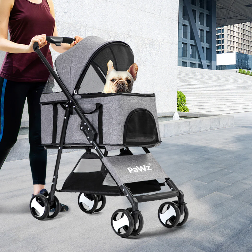 PaWz Large Pet Stroller Dog Cat Travel Grey - Image 7