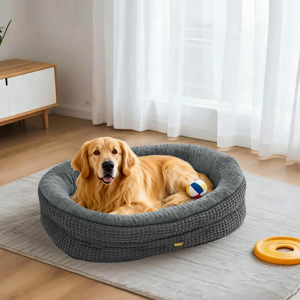 Pawz Orthopedic Plush Dog Bed Soft Washable Pet Bed Grey Cosy Cushion XXL Size - Image 7