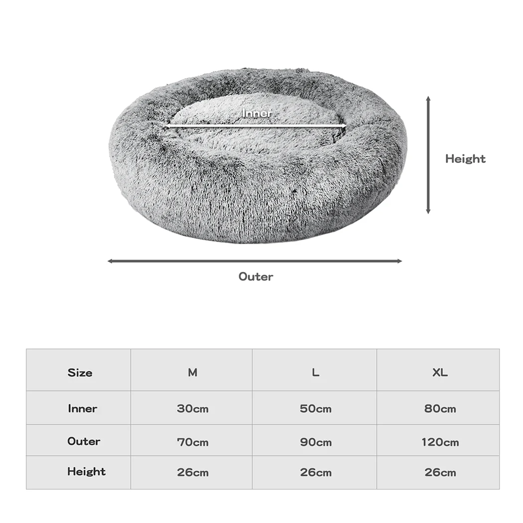 PaWz Pet Bed Memory Foam Dog Donut Charcoal X-Large - Image 2